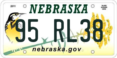 NE license plate 95RL38