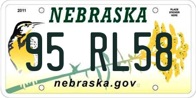 NE license plate 95RL58
