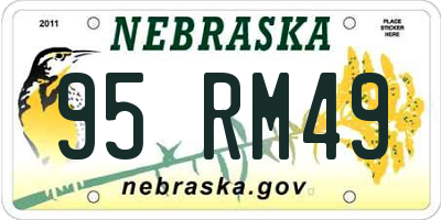NE license plate 95RM49