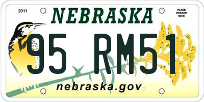 NE license plate 95RM51