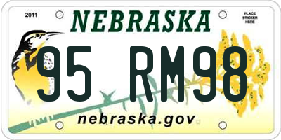 NE license plate 95RM98