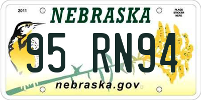 NE license plate 95RN94