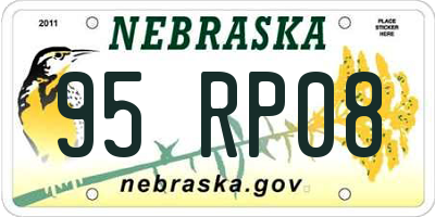NE license plate 95RP08