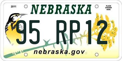 NE license plate 95RP12