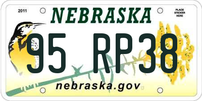 NE license plate 95RP38