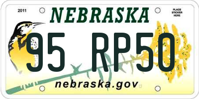 NE license plate 95RP50