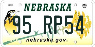 NE license plate 95RP54