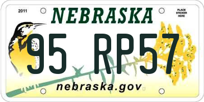 NE license plate 95RP57