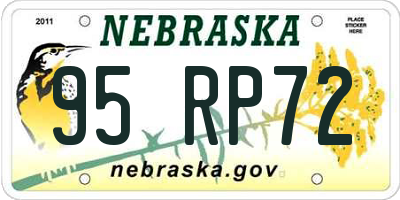 NE license plate 95RP72