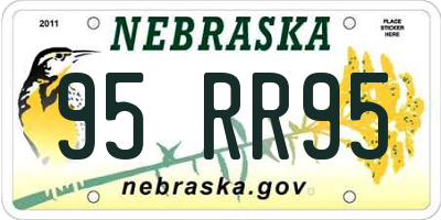 NE license plate 95RR95