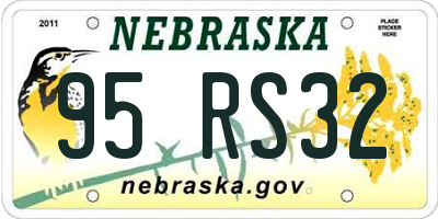 NE license plate 95RS32