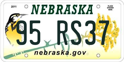 NE license plate 95RS37