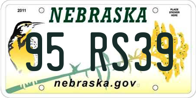 NE license plate 95RS39