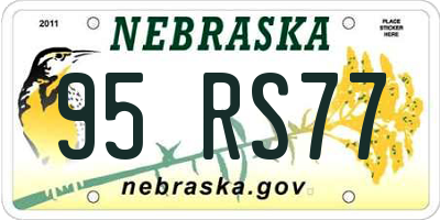 NE license plate 95RS77