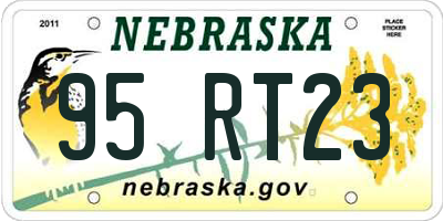 NE license plate 95RT23