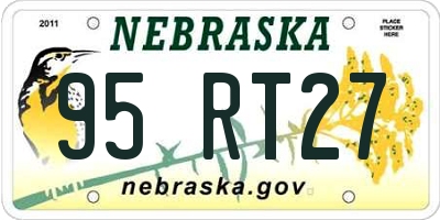 NE license plate 95RT27
