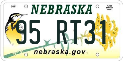NE license plate 95RT31