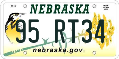 NE license plate 95RT34