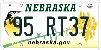 NE license plate 95RT37