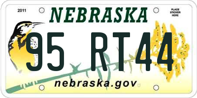 NE license plate 95RT44