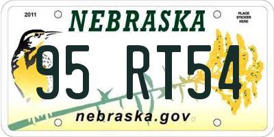 NE license plate 95RT54