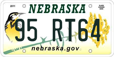 NE license plate 95RT64