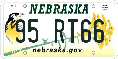 NE license plate 95RT66