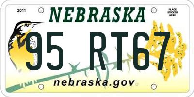 NE license plate 95RT67