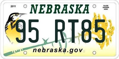NE license plate 95RT85
