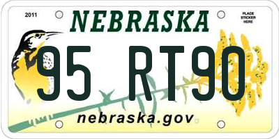 NE license plate 95RT90