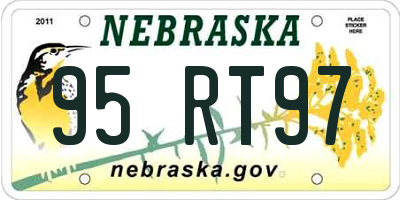 NE license plate 95RT97