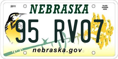 NE license plate 95RV07