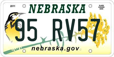 NE license plate 95RV57