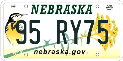 NE license plate 95RY75