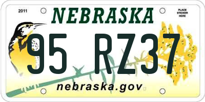 NE license plate 95RZ37