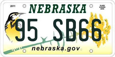 NE license plate 95SB66