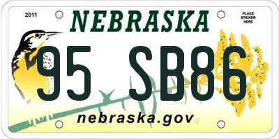 NE license plate 95SB86