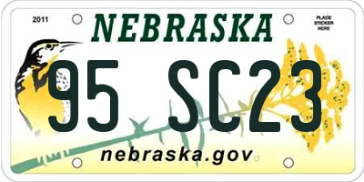 NE license plate 95SC23