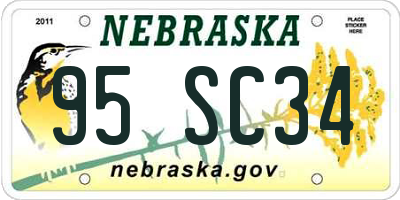 NE license plate 95SC34
