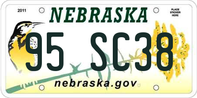 NE license plate 95SC38