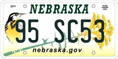 NE license plate 95SC53