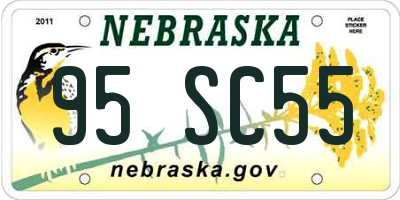 NE license plate 95SC55