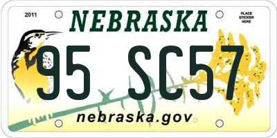 NE license plate 95SC57