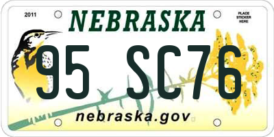 NE license plate 95SC76