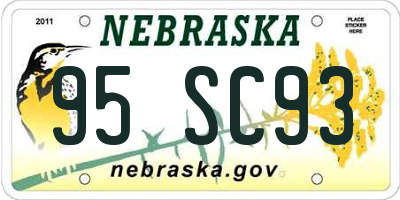 NE license plate 95SC93