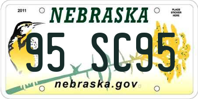 NE license plate 95SC95