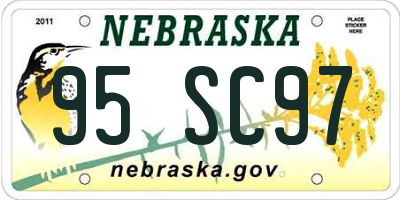 NE license plate 95SC97