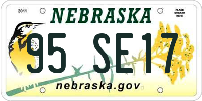 NE license plate 95SE17