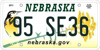 NE license plate 95SE36