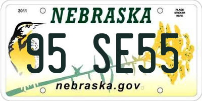 NE license plate 95SE55